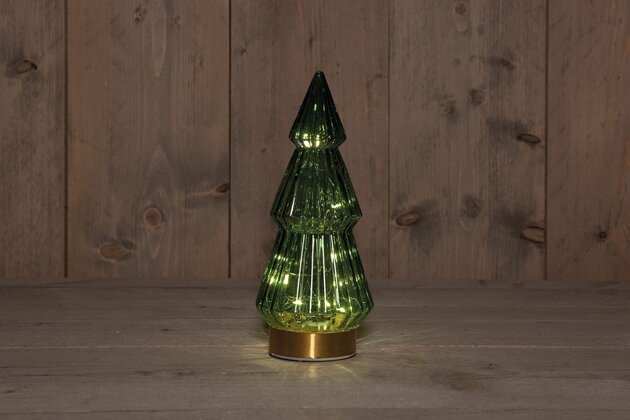 Kerstboom 10x23cm 10Led groen
