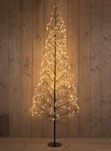Kerstboom 1296Led H210cm zwart classic warm