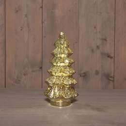 Kerstboom 13x26cm 10Led glas goud
