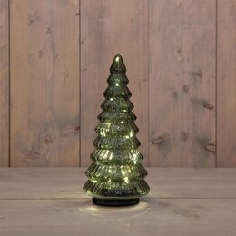 Kerstboom 13x30cm 20Led glas groen