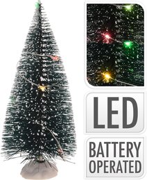 Kerstboom 15cm 2stuks +led