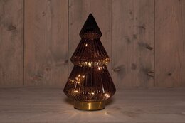 Kerstboom 15x28cm 10Led bordeaux