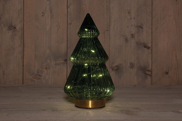 Kerstboom 15x28cm 10Led groen