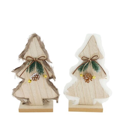 Kerstboom 16x27cm mdf 2ass