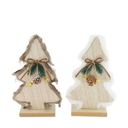 Kerstboom 16x27cm mdf 2ass