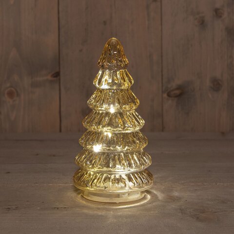 Kerstboom 18x9cm 10Led glas amber