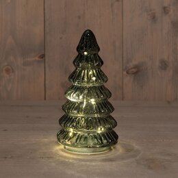 Kerstboom 18x9cm 10Led glas groen