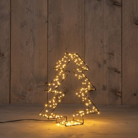 Kerstboom 26x6cm 200Led zwart 3D classic warm