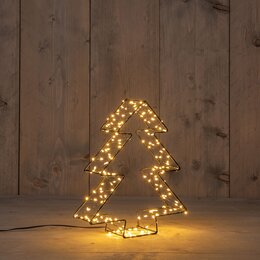 Kerstboom 26x6cm 200Led zwart 3D classic warm