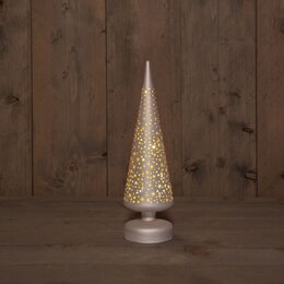 Kerstboom 30x9cm glas 10Led warm wit champagne