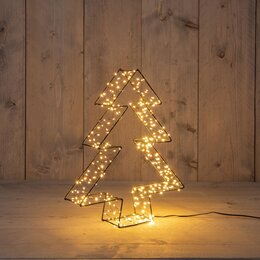 Kerstboom 36x7cm 300Led zwart 3D classic warm