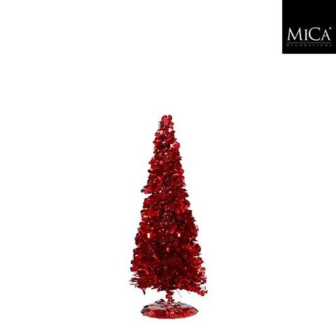Kerstboom D11xH30cm tinsel rood