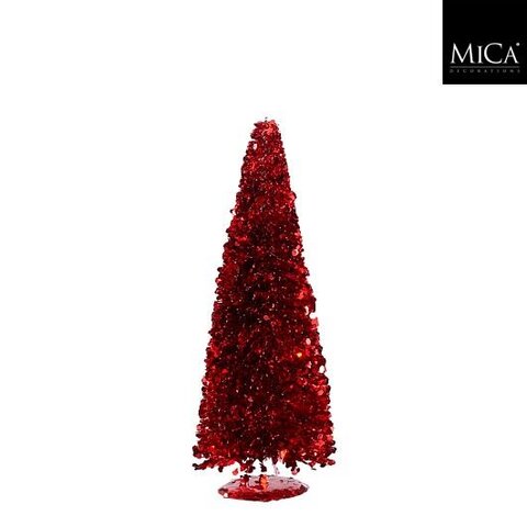 Kerstboom D15xH40cm tinsel rood