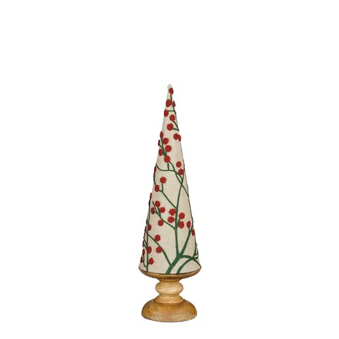 Kerstboom deco 11x40cm met bessen