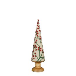 Kerstboom deco 11x40cm met bessen