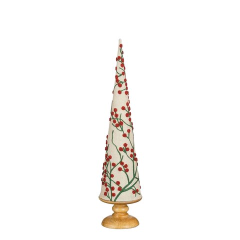 Kerstboom deco 12x55cm met bessen