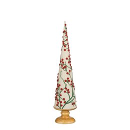 Kerstboom deco 12x55cm met bessen