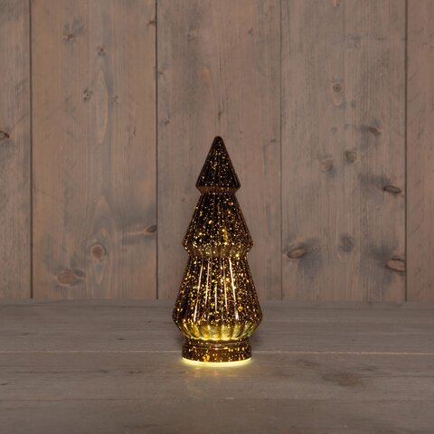 Kerstboom glas 10x23cm 10Led brons