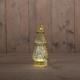 Kerstboom glas 10x23cm 10Led goud