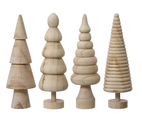 Kerstboom H15cm hout 4ass