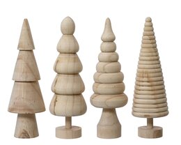 Kerstboom H15cm hout 4ass