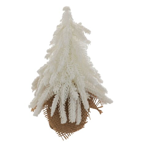 Kerstboom H20cm jute wit