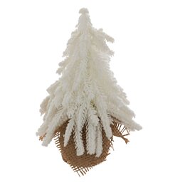 Kerstboom H20cm jute wit