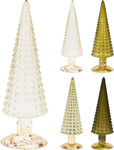 Kerstboom H25cm glas groen 4ass