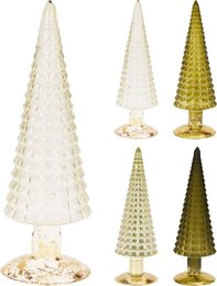Kerstboom H25cm glas groen 4ass