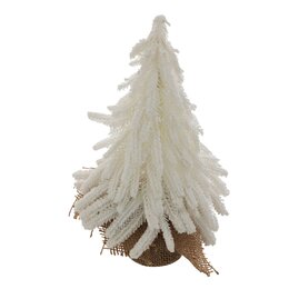 Kerstboom H27cm jute wit
