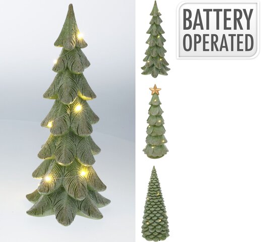 Kerstboom H29cm Led groen 3ass