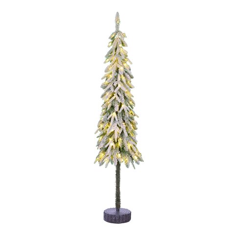 Kerstboom Lodge D48xH155cm 90Led frosted groen