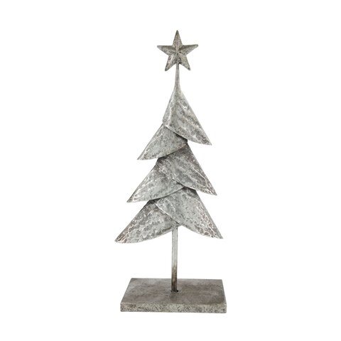 Kerstboom op standaard 20x12x47cm metaal zilver