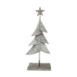 Kerstboom op standaard 20x12x47cm metaal zilver