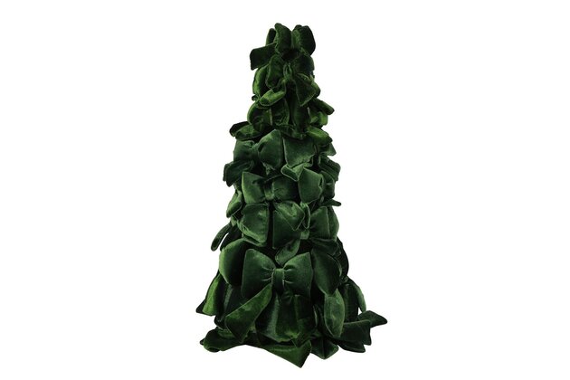 Kerstboom Royals 40x40cm fluweel met strikken groen