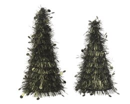 Kerstboom tinsel rosemarijn 11x11x30cm