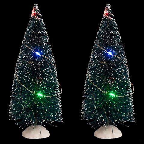 Kerstboom x 2 -15cm multi color