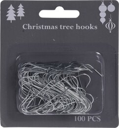 Kerstboomhaakjes 100st zilver