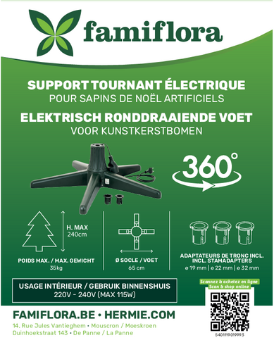 Kerstboomvoet groen roterend - dia65cm - boom max 240cm