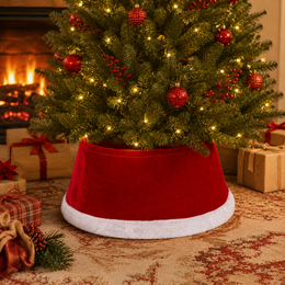 Kerstboomrok Santa rood wit - afbeelding 2