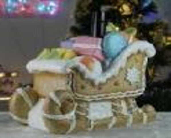 Kerstboomvoet slee peperkoek 39x22x40