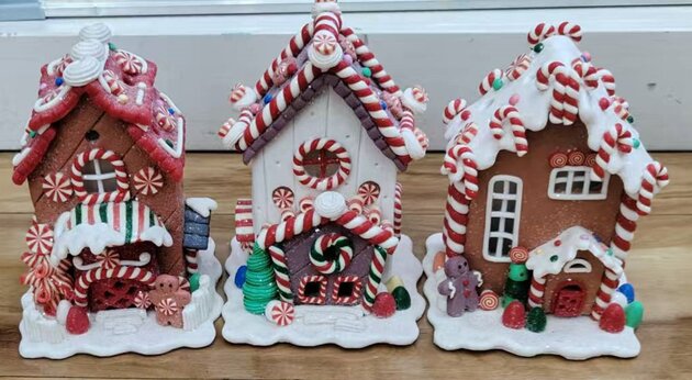 Kerstdecoratie cookies met verlichting - huis