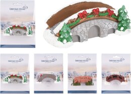 Kerstdorp acc brug 9cm 4ass