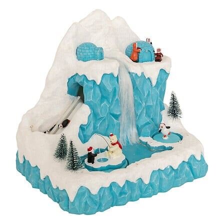 Kerstdorp beer-pinguïn 28x22x26cm 23Led