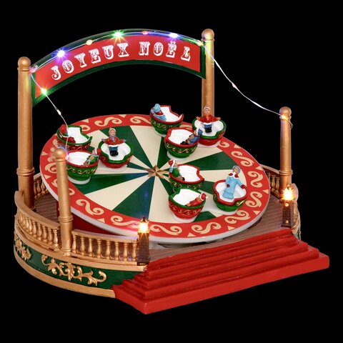 Kerstdorp carroussel 26x24x26cm 14Led