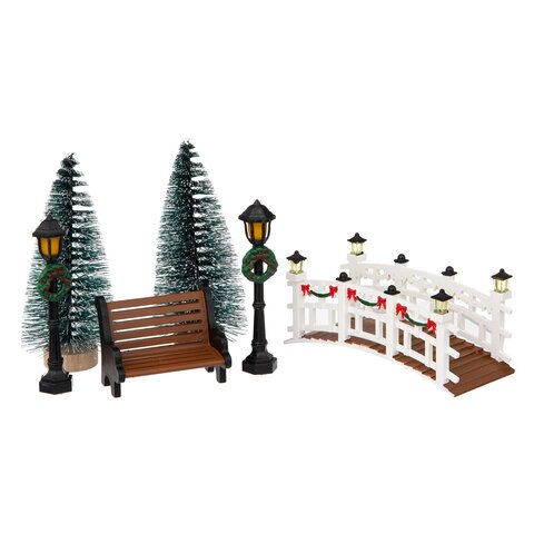 Kerstdorp deco 6stuks
