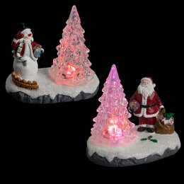 Kerstdorp figure Kerstman/Sneeuwman 1L