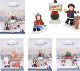 Kerstdorp figuur 3stuks 4ass