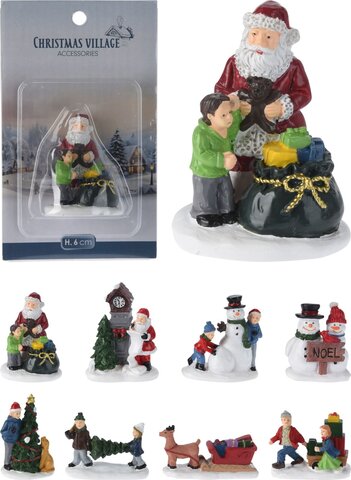 Kerstdorp figuur 6cm 8ass