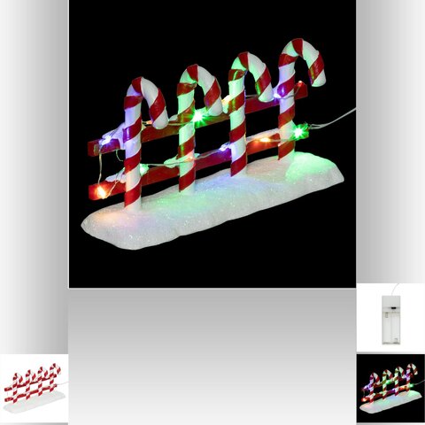 Kerstdorp hek 12L met snoep - afbeelding 7